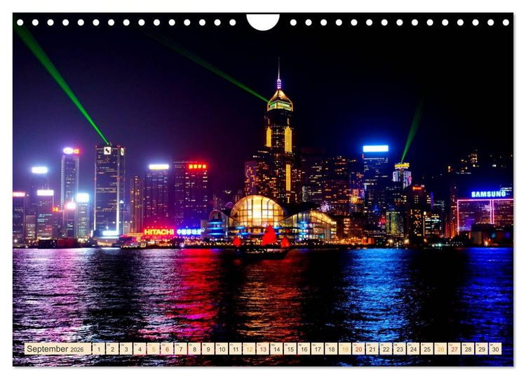 Produktbild: Metropolen der Welt - Skylines in der Nacht (Wandkalender 2026 DIN A4 quer), CALVENDO Monatskalender