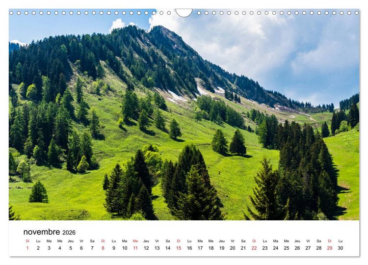 Produktbild: Randonn&eacute;es en Suisse alpages valaisans (Calendrier mural 2026 DIN A3 vertical), CALVENDO calendrier mensuel