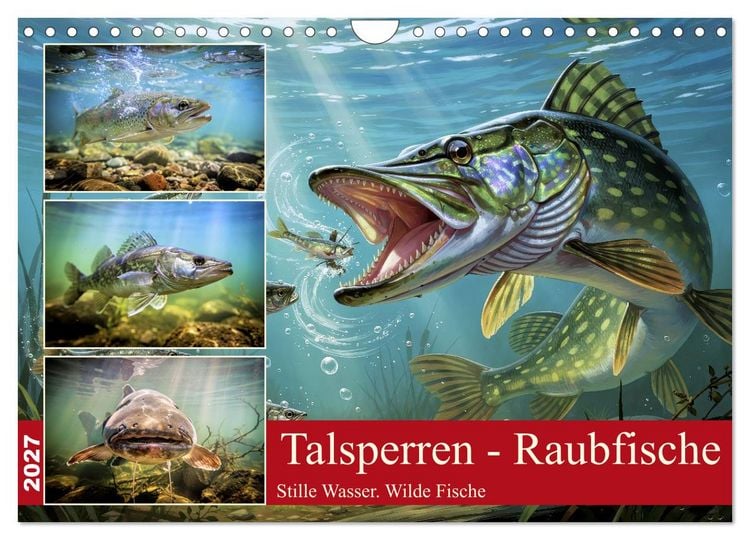 Produktbild: Talsperren - Raubfische (Wandkalender 2027 DIN A4 quer), CALVENDO Monatskalender