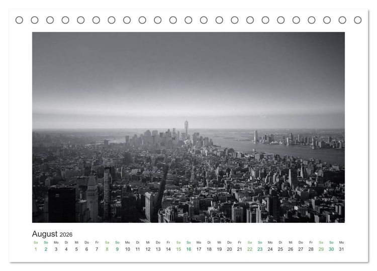 Produktbild: New York in schwarz weiss (Tischkalender 2026 DIN A5 quer), CALVENDO Monatskalender