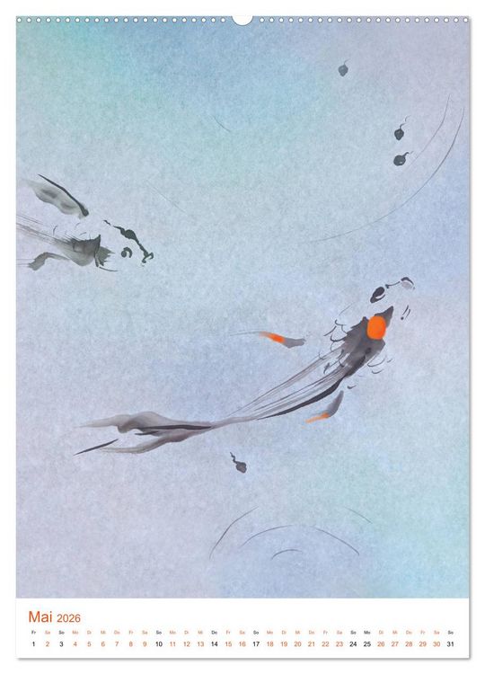 Produktbild: Jahreszeiten in Stil japanischer Malerei - Kunst (Wandkalender 2026 DIN A2 hoch), CALVENDO Monatskalender