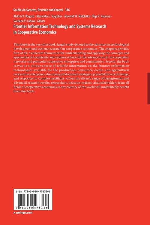 Produktbild: Frontier Information Technology and Systems Research in Cooperative Economics