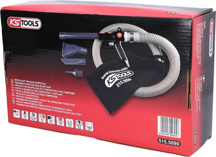 Produktbild: KS Tools 515.5090 Druckluft-Saug-Blaspistole 6.3 bar