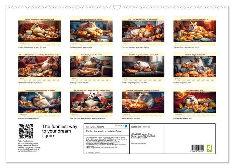 Produktbild: The funniest way to your dream figure (Wall Calendar 2026 DIN A2 landscape), CALVENDO 12 Month Wall Calendar