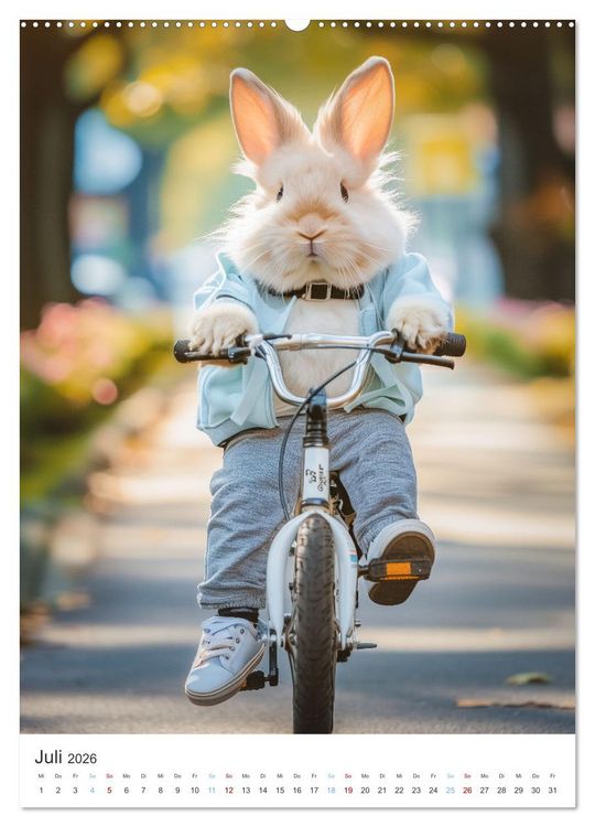 Produktbild: Was macht der Osterhase in seiner Freizeit (hochwertiger Premium Wandkalender 2026 DIN A2 hoch), Kunstdruck in Hochglanz
