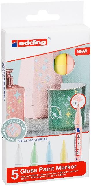 Produktbild: Edding Glanzlackmarker 751 Creative Pastell 1-2mm 5er Set