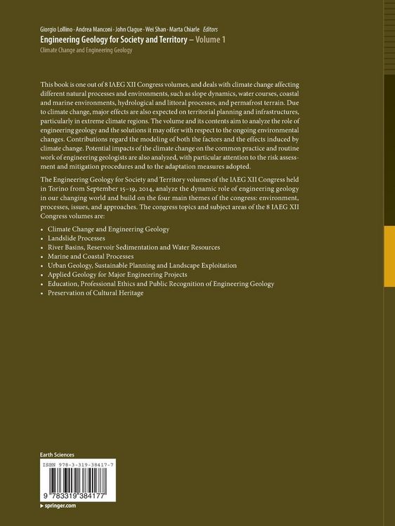Produktbild: Engineering Geology for Society and Territory - Volume 1