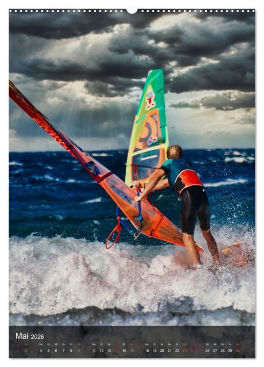 Produktbild: Windsurfing - Wind und Wellen (hochwertiger Premium Wandkalender 2026 DIN A2 hoch), Kunstdruck in Hochglanz