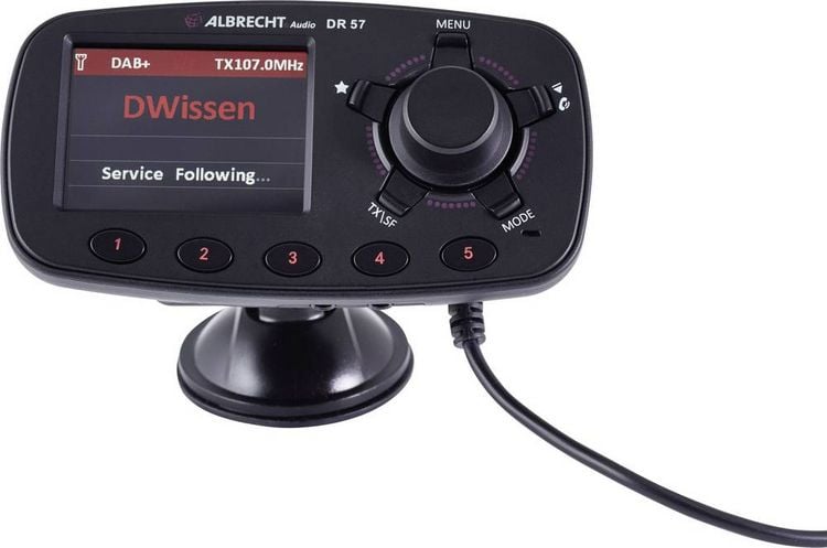 Produktbild: Albrecht DR57 DAB+ Empf&auml;nger Freisprechfunktion, Saugnapfhalterung