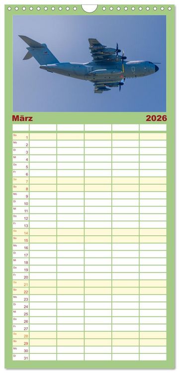 Produktbild: Familienplaner 2026 - Milit&auml;rflieger mit 5 Spalten (Wandkalender, 21 x 45 cm) CALVENDO