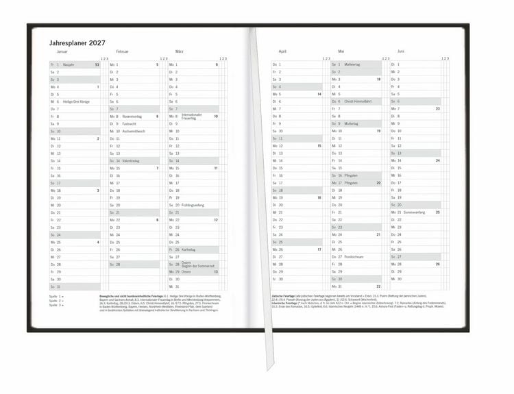Produktbild: Terminer A6, Struktur schwarz 2027