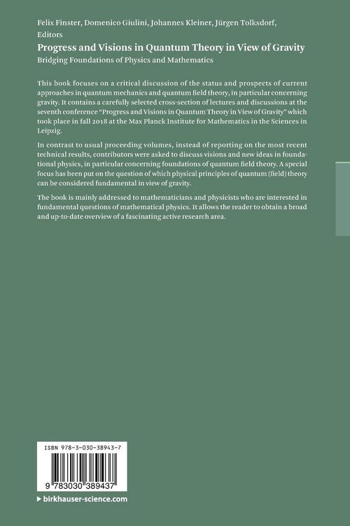Produktbild: Progress and Visions in Quantum Theory in View of Gravity