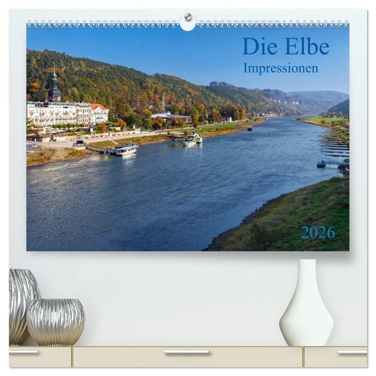 Produktbild: Die Elbe Impressionen (hochwertiger Premium Wandkalender 2026 DIN A2 quer), Kunstdruck in Hochglanz