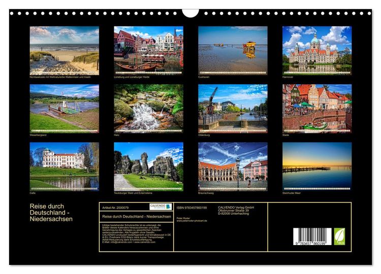 Produktbild: Reise durch Deutschland - Niedersachsen (Wandkalender 2026 DIN A3 quer), CALVENDO Monatskalender