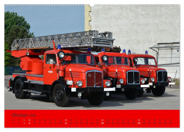 Produktbild: DDR Feuerwehr Klassiker (hochwertiger Premium Wandkalender 2026 DIN A2 quer), Kunstdruck in Hochglanz