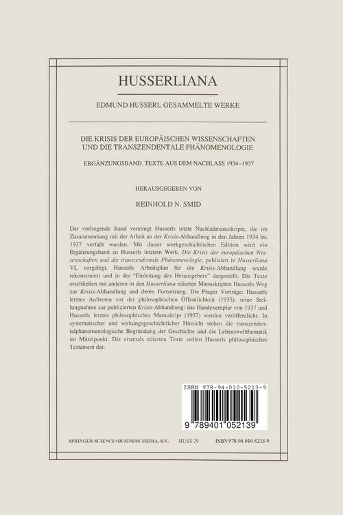 Produktbild: Die Krisis Der Europ&auml;ischen Wissenschaften Und Die Transzendentale Ph&auml;nomenologie