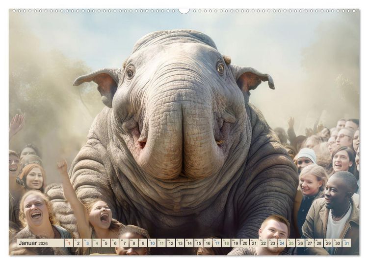 Produktbild: Gutm&uuml;tige Giganten &ndash; Humorbilder (Wandkalender 2026 DIN A2 quer), CALVENDO Monatskalender