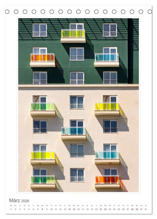Produktbild: Architektur. eindrucksvolle Fassaden (Tischkalender 2026 DIN A5 hoch), CALVENDO Monatskalender