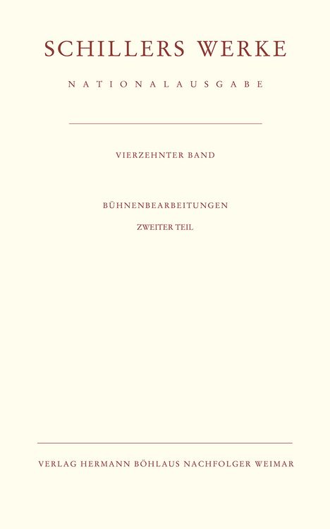 Produktbild: Schillers Werke. Nationalausgabe