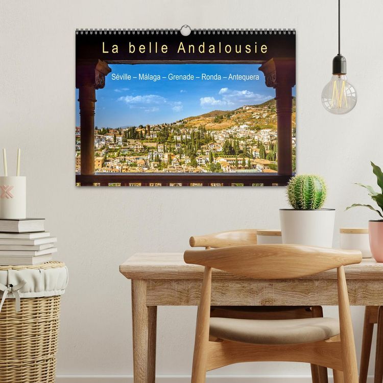 Produktbild: La belle Andalousie: S&eacute;ville - M&aacute;laga - Grenade - Ronda - Antequera (Calendrier mural 2026 DIN A3 vertical), CALVENDO calendrier mensuel