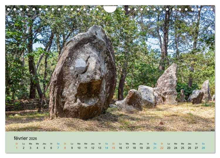 Produktbild: M&eacute;galithes myst&eacute;rieux (Calendrier mural 2026 DIN A4 vertical), CALVENDO calendrier mensuel