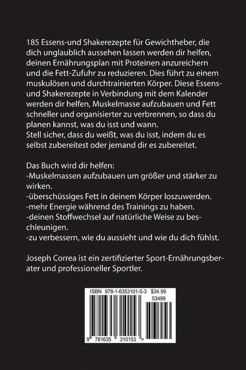 Produktbild: 185 Essens-und Shakerezepte f&uuml;r Gewichtheber, die dich unglaublich aussehen lassen