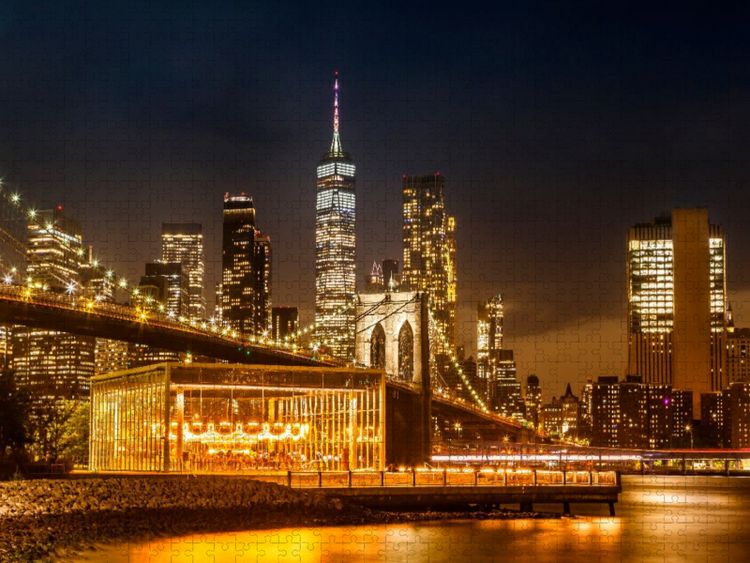Produktbild: CALVENDO Puzzle Malerische Manhattan Impression aus Brooklyn | 1000 Teile Lege-Gr&ouml;&szlig;e 64x48cm Foto-Puzzle f&uuml;r gl&uuml;ckliche Stunden