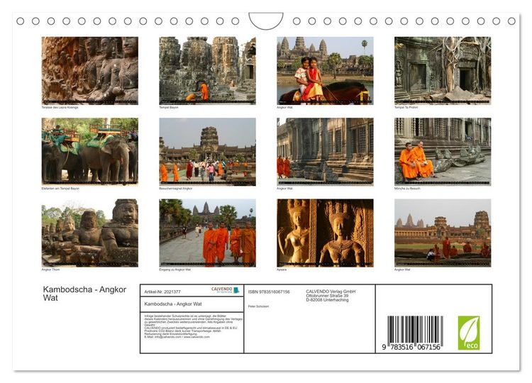Produktbild: Kambodscha - Angkor Wat (Wandkalender 2026 DIN A4 quer), CALVENDO Monatskalender