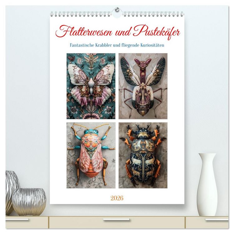 Produktbild: Flatterwesen und Pustek&auml;fer (hochwertiger Premium Wandkalender 2026 DIN A2 hoch), Kunstdruck in Hochglanz