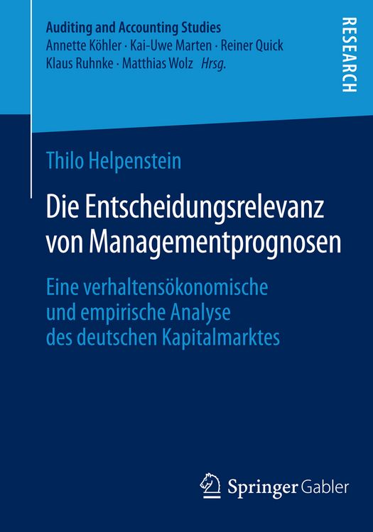 Produktbild: Die Entscheidungsrelevanz von Managementprognosen