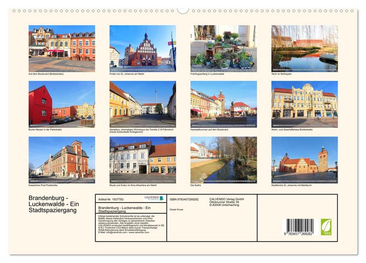 Produktbild: Brandenburg - Luckenwalde - Ein Stadtspaziergang (hochwertiger Premium Wandkalender 2026 DIN A2 quer), Kunstdruck in Hochglanz