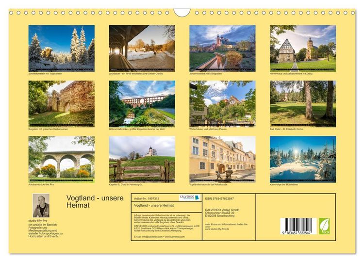 Produktbild: Vogtland - unsere Heimat (Wandkalender 2026 DIN A3 quer), CALVENDO Monatskalender