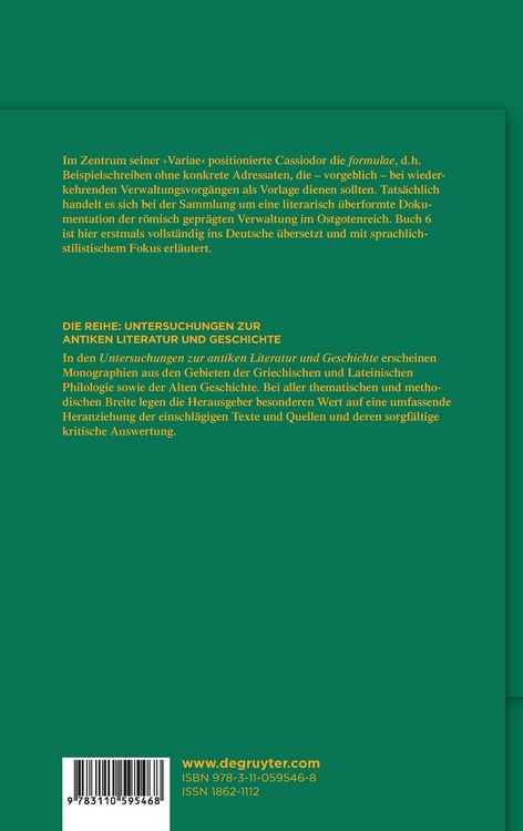 Produktbild: Cassiodor, &rsaquo;Variae&lsaquo; 6