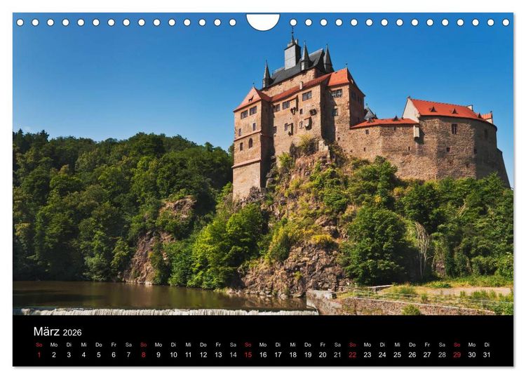 Produktbild: S&auml;chsische Burgen und Schl&ouml;sser (Wandkalender 2026 DIN A4 quer), CALVENDO Monatskalender