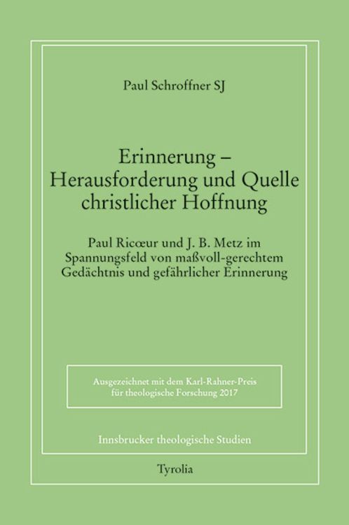 Produktbild: Erinnerung - Herausforderung und Quellen christlicher Hoffnung
