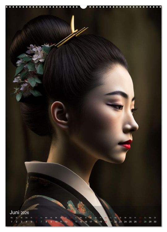 Produktbild: Wundersch&ouml;ne Portraits Japanischer Geishas (hochwertiger Premium Wandkalender 2026 DIN A2 hoch), Kunstdruck in Hochglanz