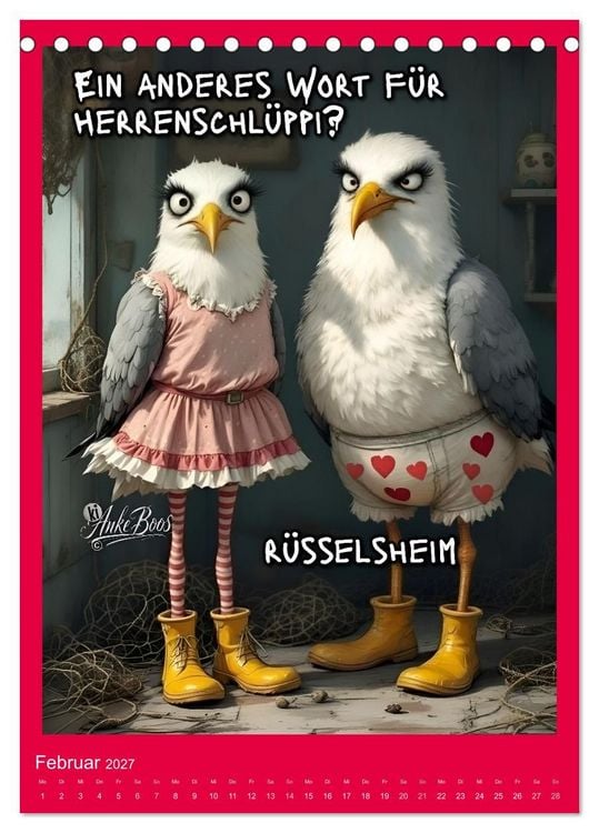 Produktbild: B&ouml;se M&ouml;wen - Moral ist ein Ger&uuml;cht (Tischkalender 2027 DIN A5 hoch), CALVENDO Monatskalender