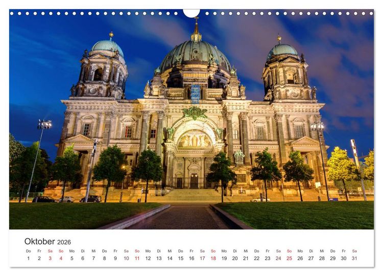 Produktbild: N&auml;chtliche Streifz&uuml;ge durch Europas Hauptst&auml;dte (Wandkalender 2026 DIN A3 quer), CALVENDO Monatskalender