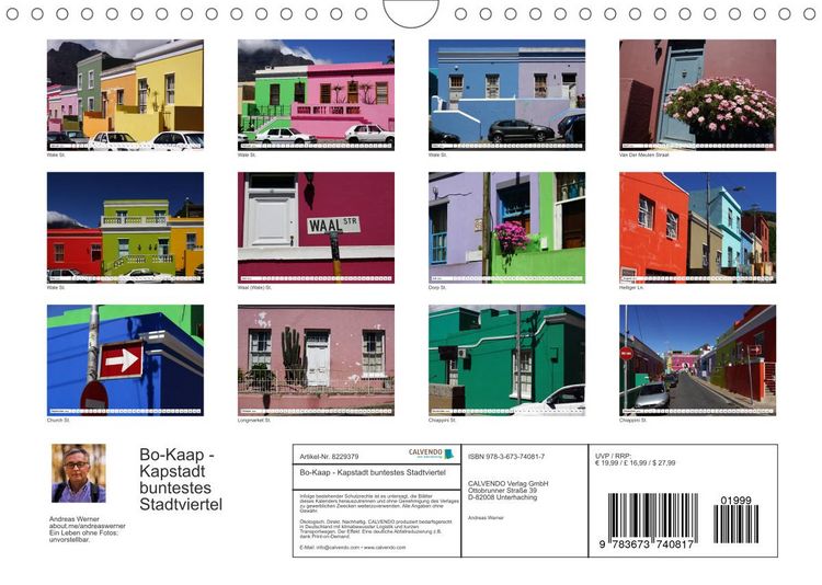 Produktbild: Bo-Kaap - Kapstadt buntestes Stadtviertel (Wandkalender 2022 DIN A4 quer)