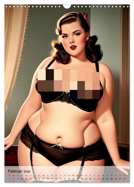 Produktbild: Pin up Girls Hei&szlig;e Kurven mit Retro Charme (Wandkalender 2026 DIN A3 hoch), CALVENDO Monatskalender