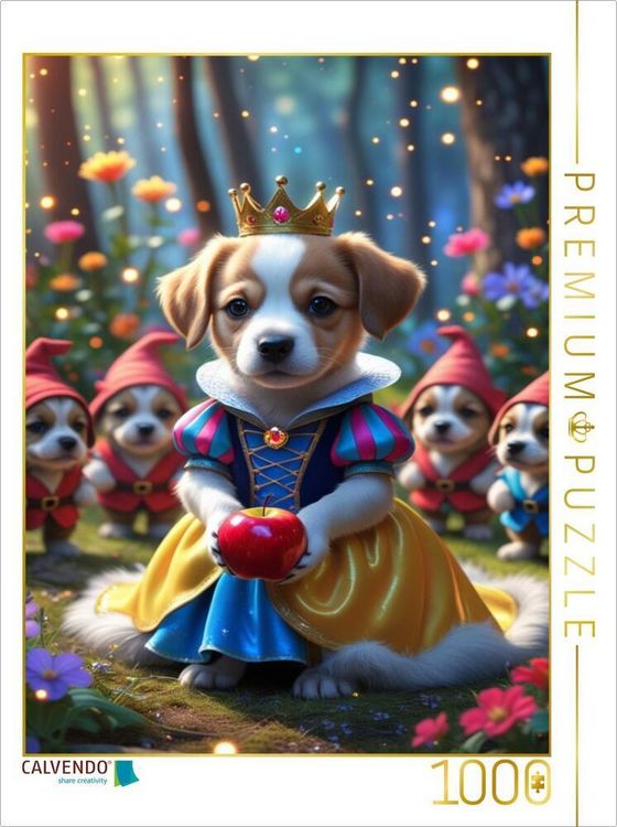 Produktbild: CALVENDO Puzzle Schneewittchen Hundewelpe | 1000 Teile Lege-Gr&ouml;&szlig;e 64x48cm Foto-Puzzle f&uuml;r gl&uuml;ckliche Stunden