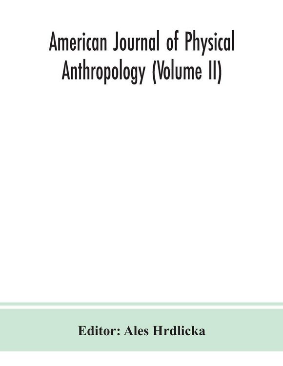 Produktbild: American Journal Of Physical Anthropology (Volume Ii)