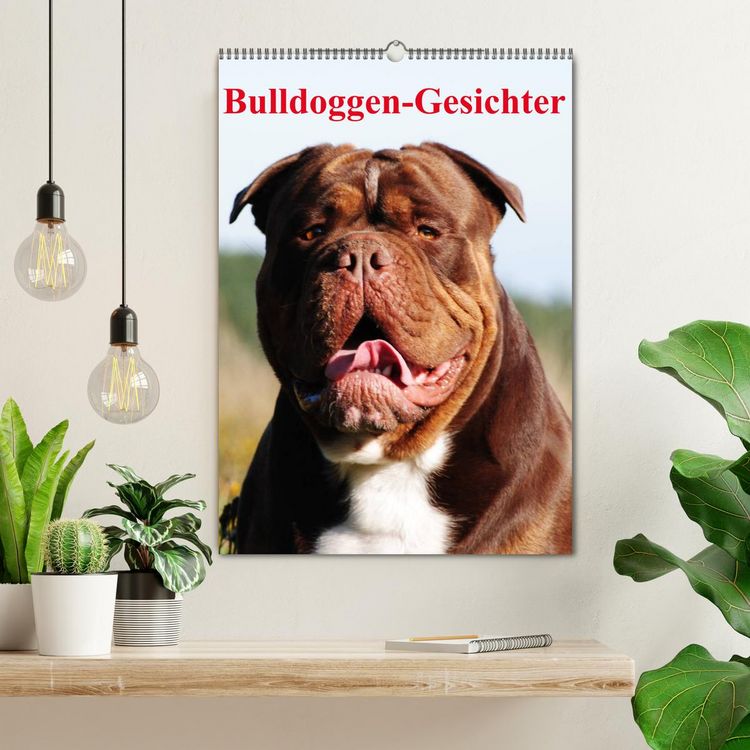 Produktbild: Bulldoggen-Gesichter (Wandkalender 2026 DIN A2 hoch), CALVENDO Monatskalender