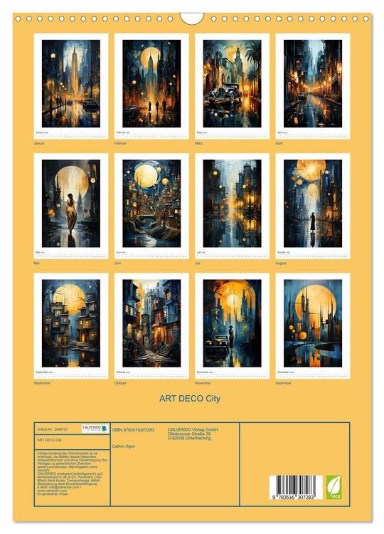 Produktbild: ART DECO City (Wandkalender 2026 DIN A3 hoch), CALVENDO Monatskalender