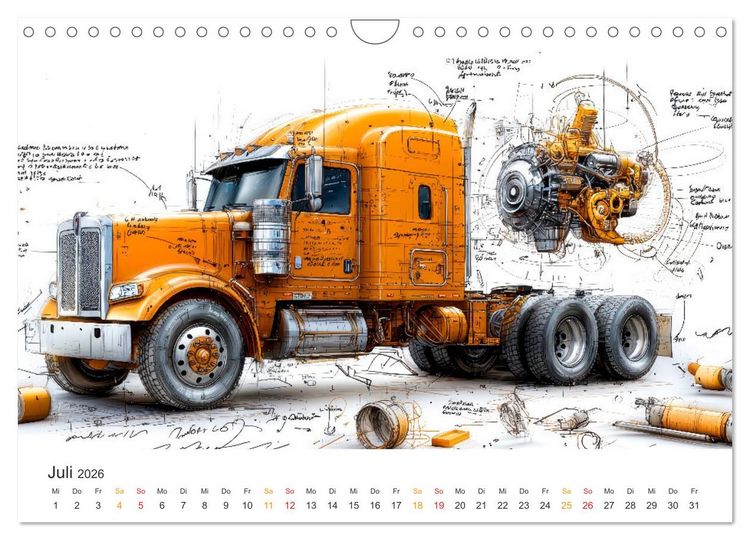 Produktbild: Trucks - Design Studien (Wandkalender 2026 DIN A4 quer), CALVENDO Monatskalender