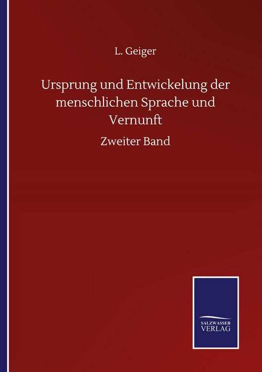 Produktbild: Ursprung und Entwickelung der menschlichen Sprache und Vernunft