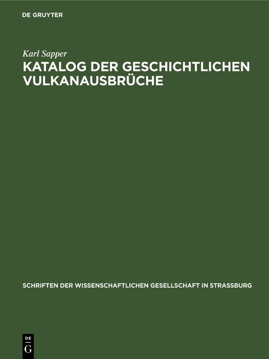 Produktbild: Katalog der geschichtlichen Vulkanausbr&uuml;che