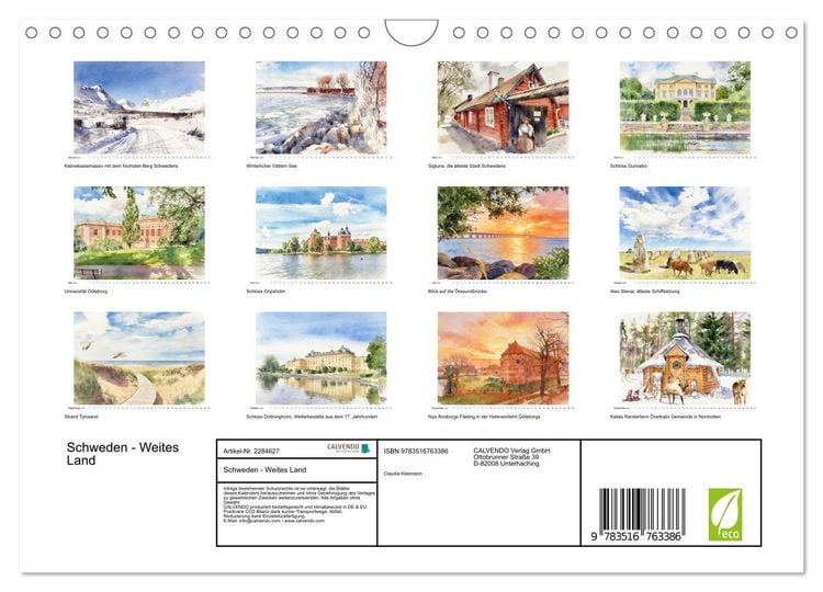 Produktbild: Schweden - Weites Land (Wandkalender 2027 DIN A4 quer), CALVENDO Monatskalender