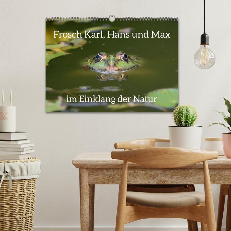 Produktbild: Frosch Karl, Hans und Max im Einklang der Natur (Wandkalender 2026 DIN A3 quer), CALVENDO Monatskalender