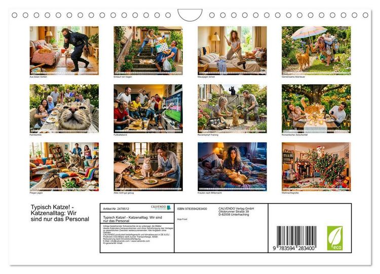 Produktbild: Typisch Katze! - Katzenalltag: Wir sind nur das Personal (Wandkalender 2027 DIN A4 quer), CALVENDO Monatskalender
